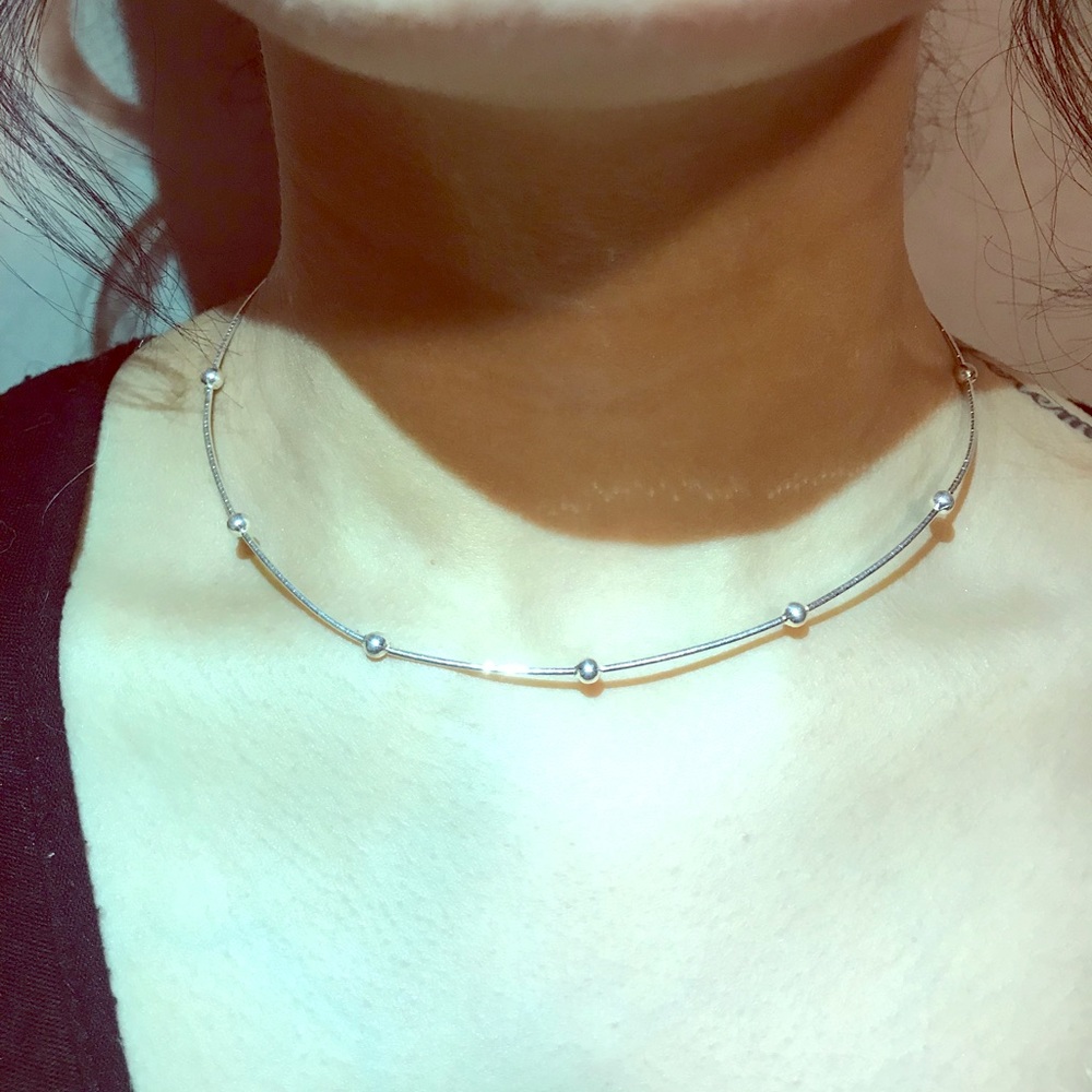 925 Italy Sterling Silver Choker
